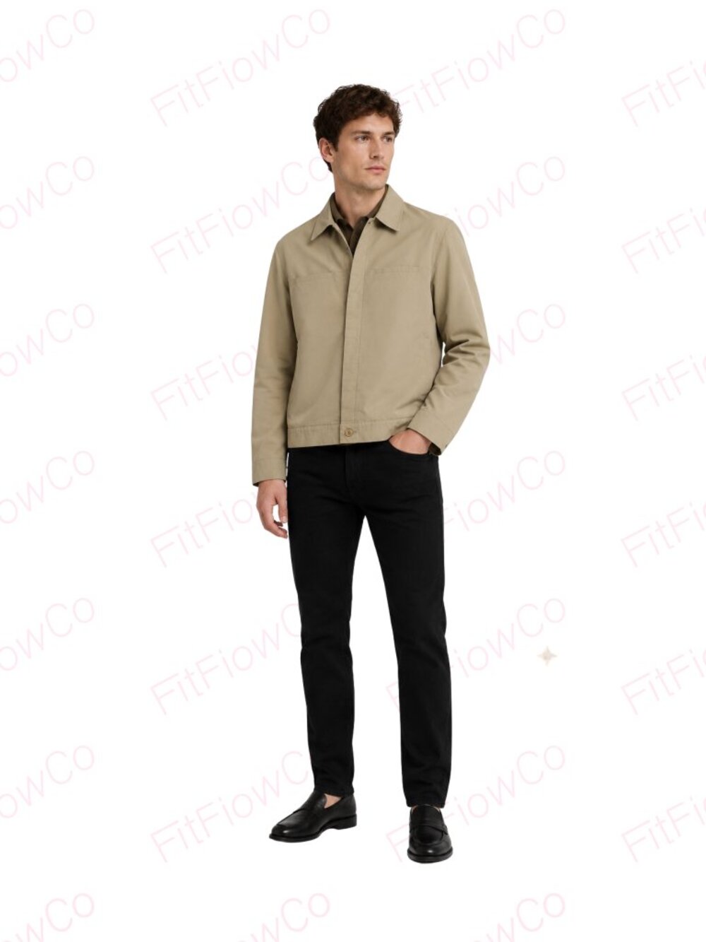 Club Monaco Men’s Beige Cotton Nylon Utility Jacket Size M